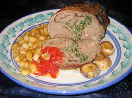 Épaule d'agneau farcie aux épinards