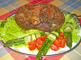 Tranches de gigot au romarin