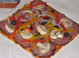 Pizza à l'agneau fumé